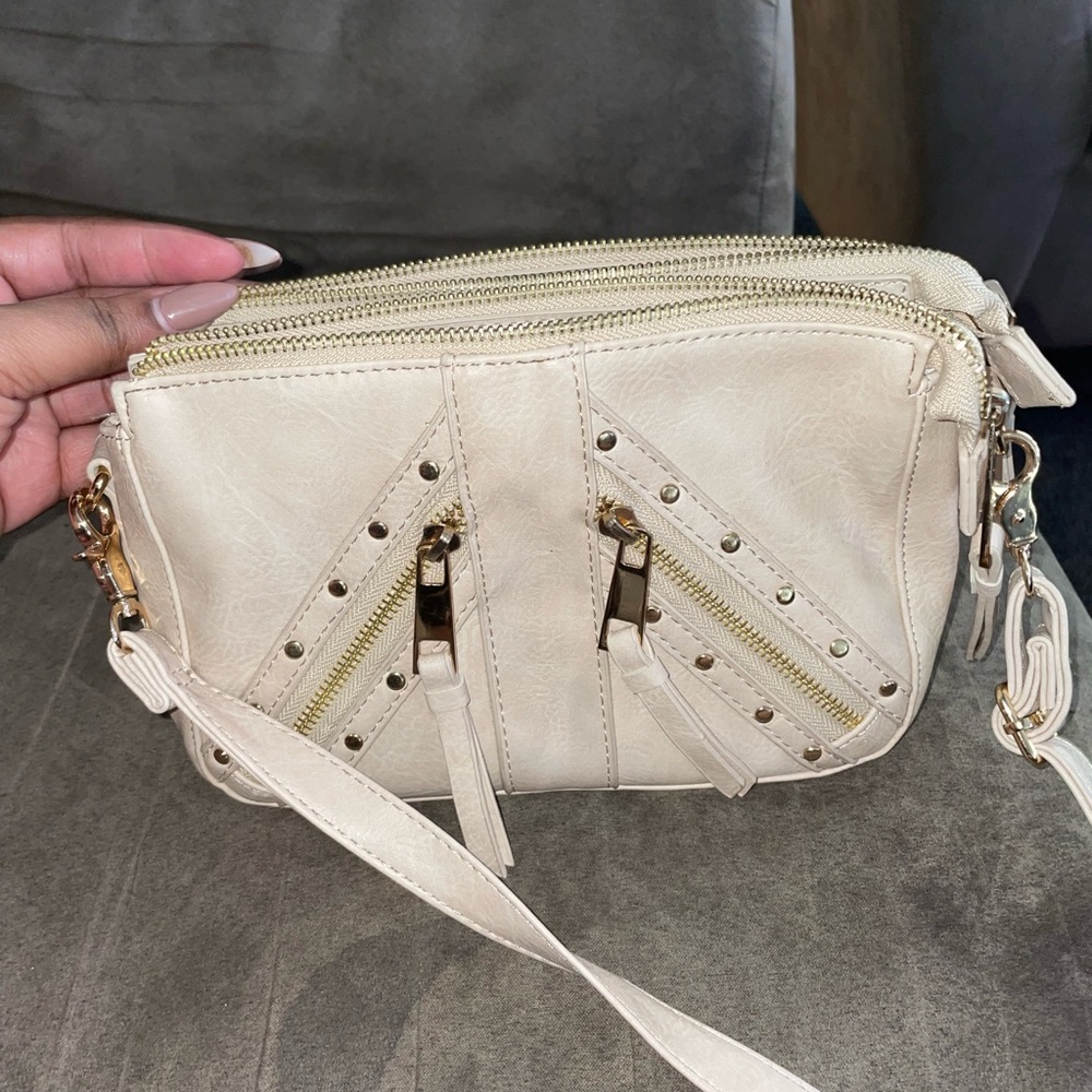 Studded Cream Crossbody Bag